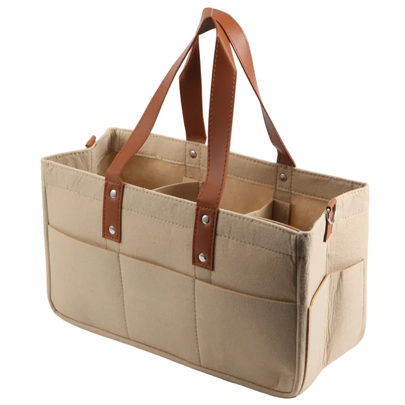 M15K-Baby Feltro Storage Nursery Organizer Cestino Borsa per pannolini per neonati con manico Caddy Fasciatoio per pannolini Portaoggetti per bambini