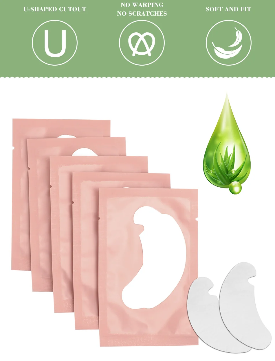 100 Paar Wimpernverlängerungs-Aufkleber Hydrogel-Patches Sanfte und Nicht Reizende Wimpernverlängerungs-Zubehör Patches Make-up-Tool – Detail 2