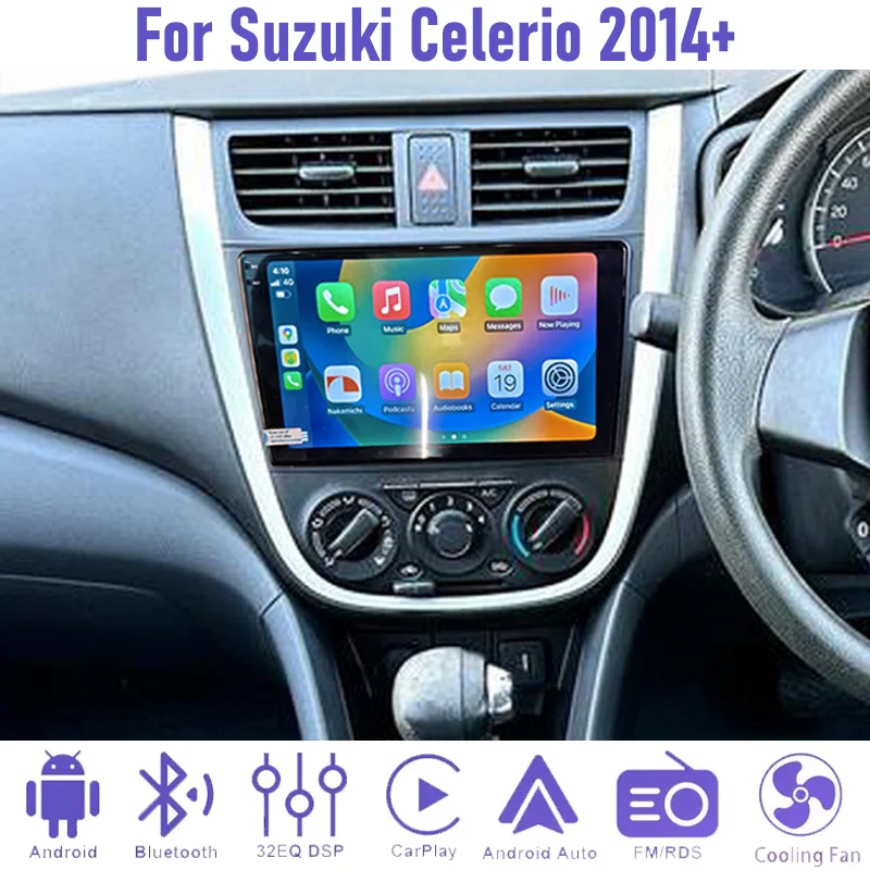 

9" For Suzuki Celerio 2014+ Car Radio Android 15 Auto Support Wireless Apple Carplay Rear Camera 2DIN Head Unit FM GPS BT