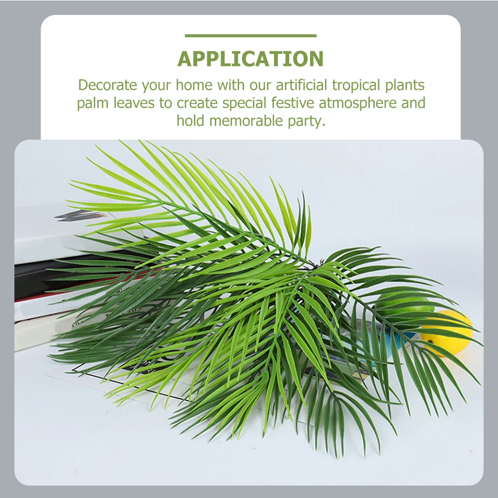 

2 Pcs Palm Simulated Coconut Leaves Artificial Green Lifelike Simulation Party Decoration Hawaii Tropical Banquet