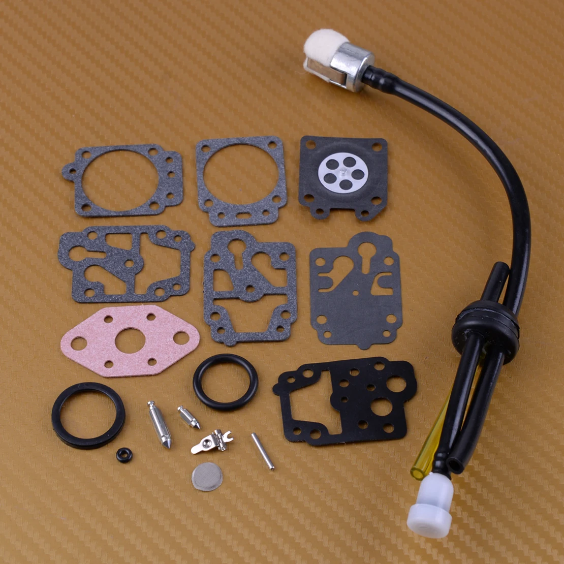 

LETAOSK 17 шт. Ремкомплект карбюратора комплект подходит для Troy-Bilt Kawasaki TGX23 TB590BC TBE515 TB144 TB415CS TB490BC TB415CS эхо GT1100