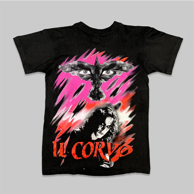 Irish Celtic Folk Metal Band Cruachan The Crow's American-style Cotton Short-sleeved T-shirt with A Crow Pattern