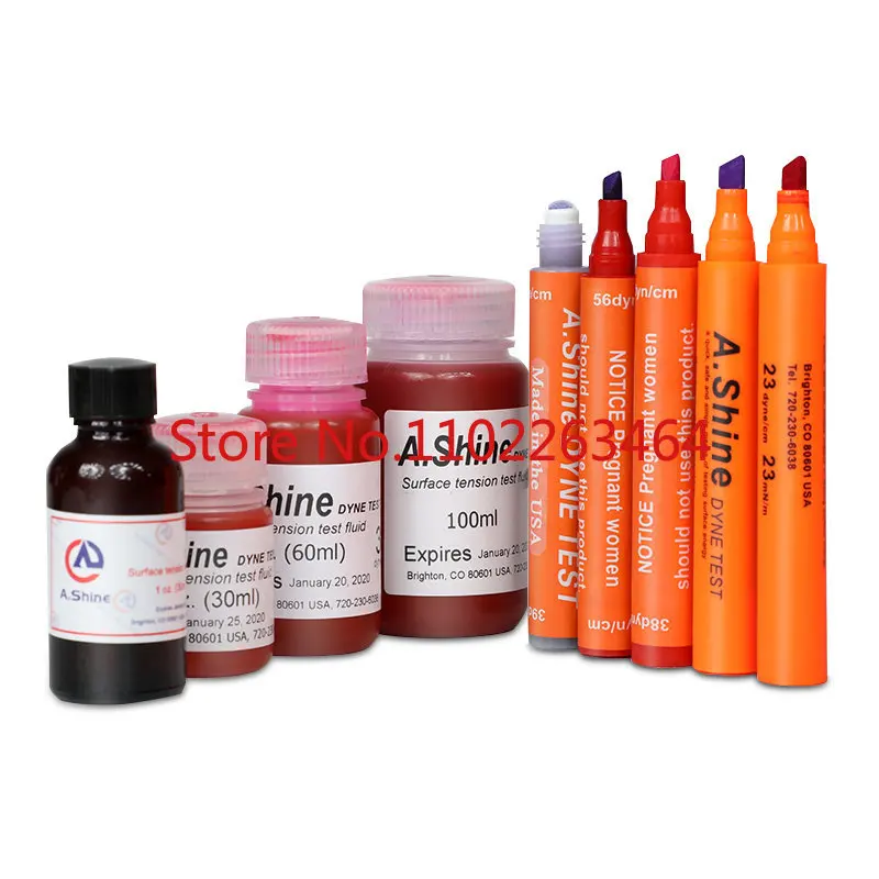 American Aisa A. S Dyne pen A. Shine tension test pen Corona treatment Dyne pen 18 to 105mN/m