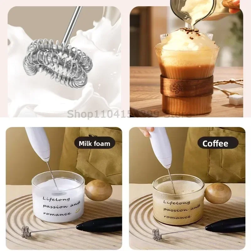 Wireless Milk Frother Electric Type-C Handheld Blender Stainless Steel Mini Coffee Maker Whisk Mixer for Coffee Cappuccino Cream gallery 4