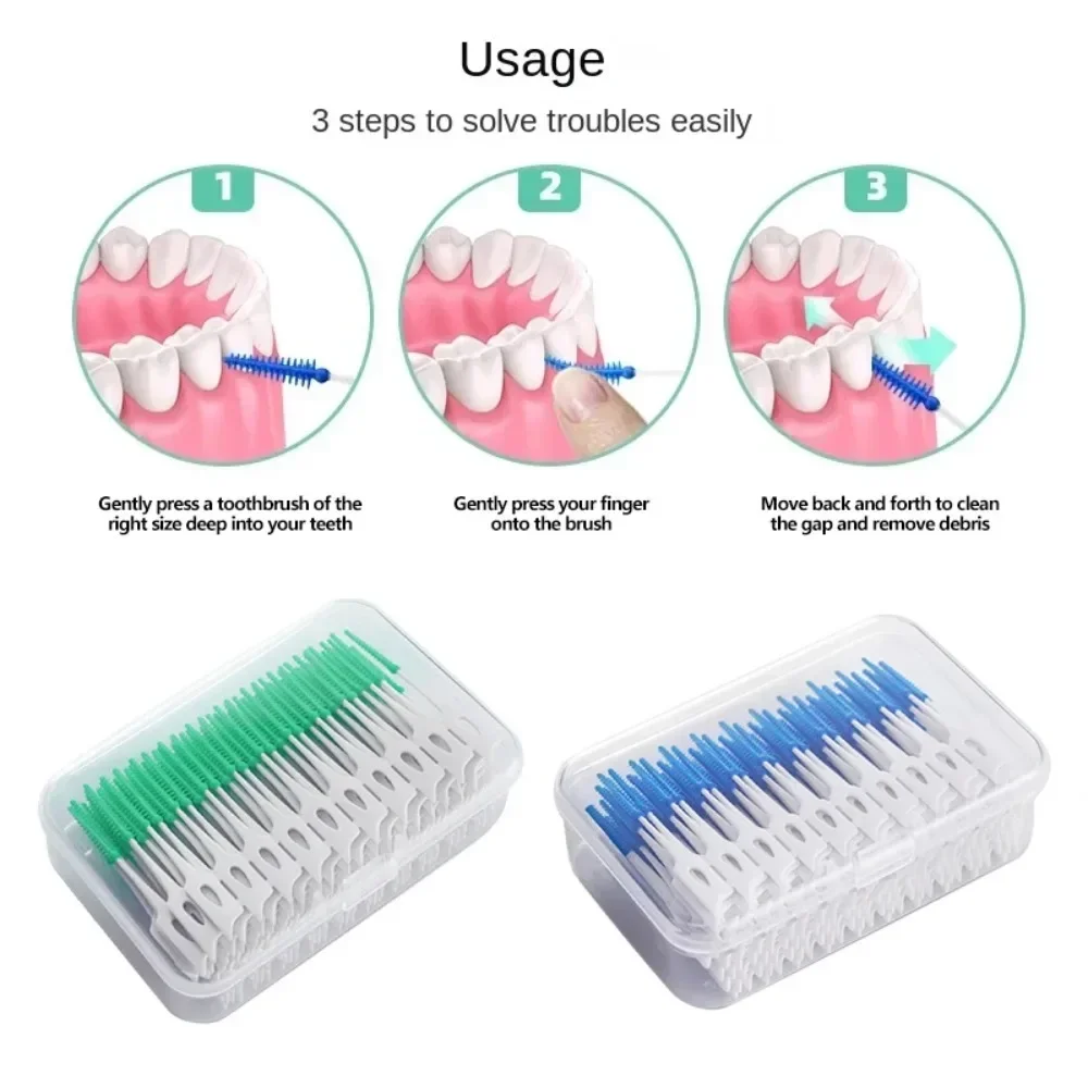 Soft Silicone Dental Toothpicks,Interdental Cleaning Brushes - Portable Oral Hygiene Tool,Gum Massage,Plaque&Food Debris Removal
