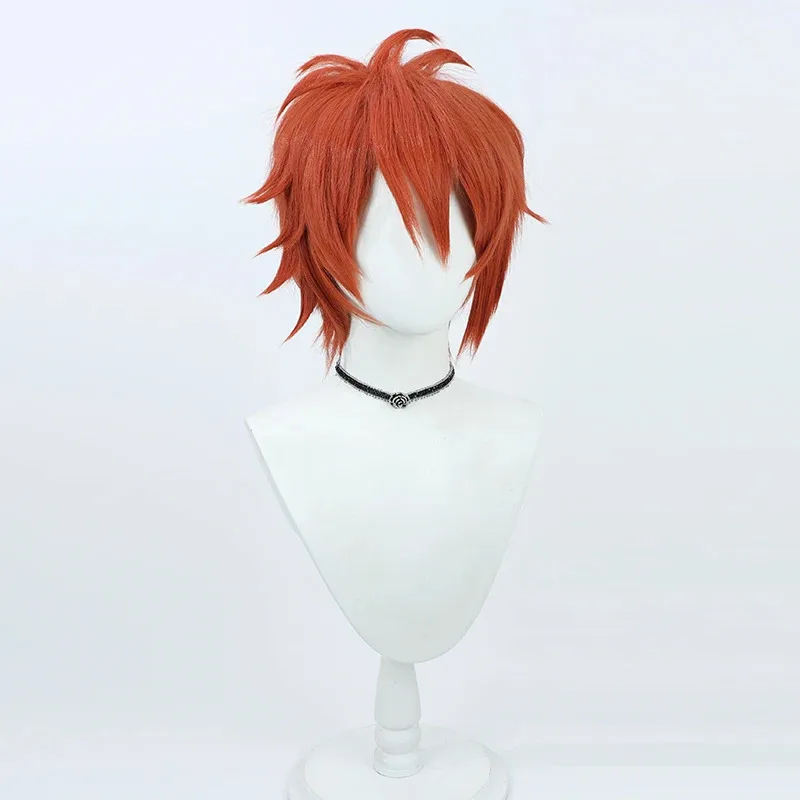 IDOLiSH7 Nanase Riku Cosplay Wig Short Red Heat Resistant Synthetic Hair Halloween Party Carnival Role Play + Free Wig Cap view 3