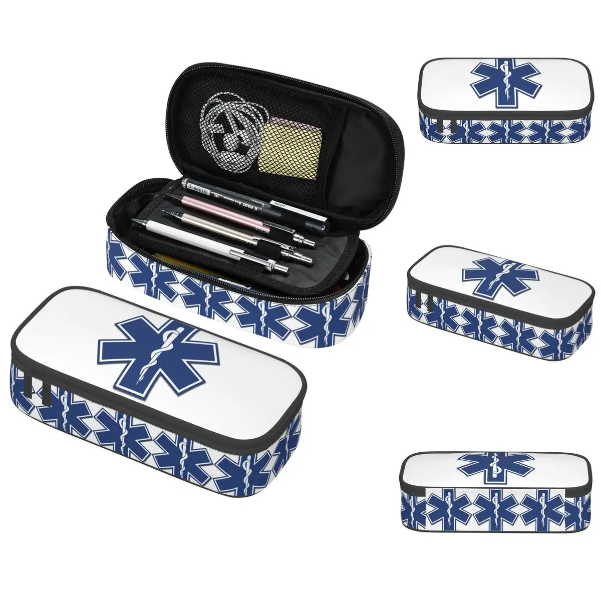 

EMT Star Of Life Emergency Medical Pencil Case for Students Gifts Pen Box Pencil Bag Stationery Supplies Pen Holder Bag