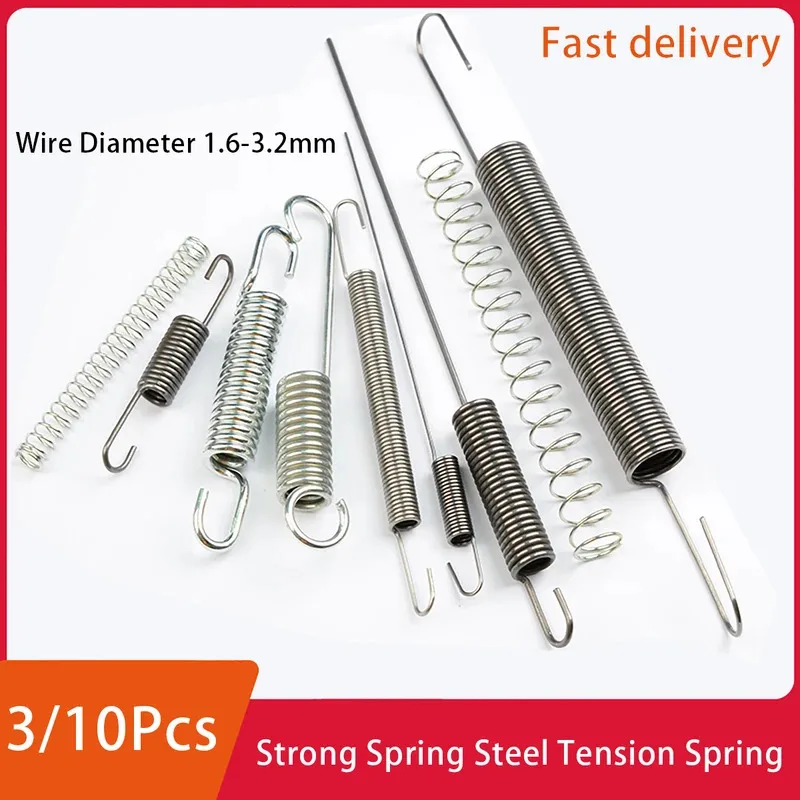 

Brake Spring Spring Steel Tension Spring Hook Strong Elasticity Draw Extension Galvanize Wire Diameter 1.6-3.2Mm