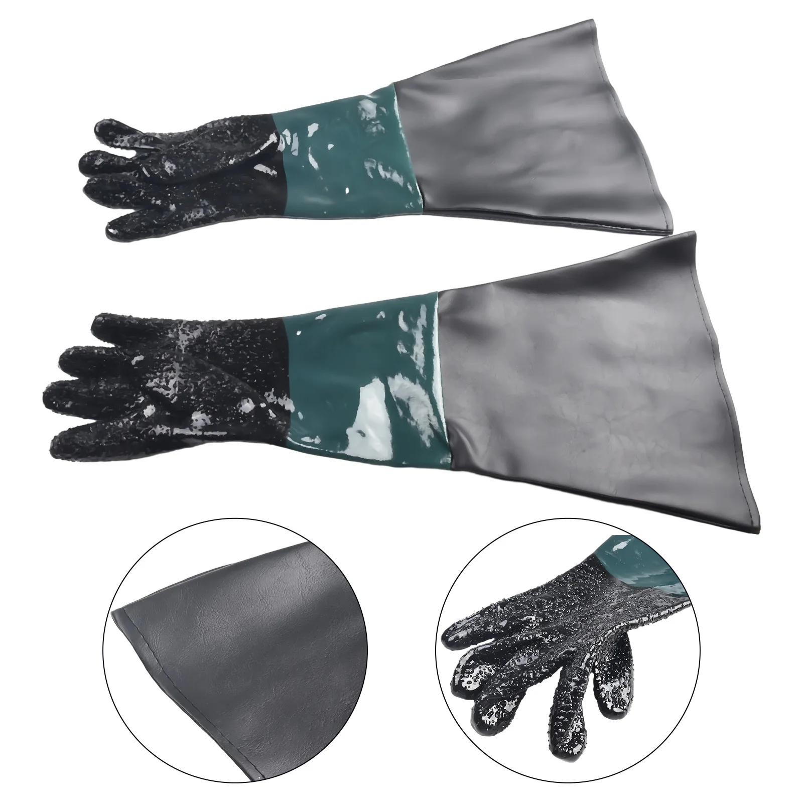 

Brand New High Quality New Sandblasting Gloves Gloves Very Convenient 2pcs PVC + Cotton Parts Stitching 1 Pair