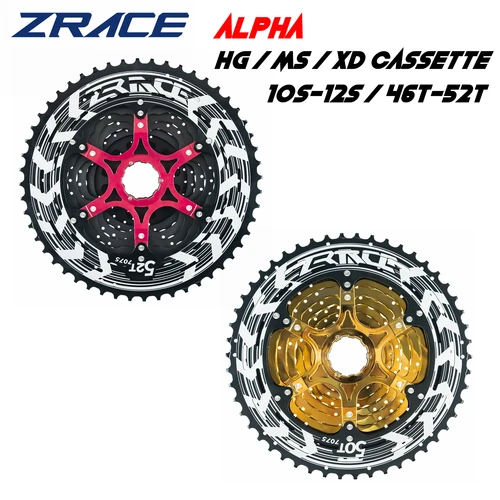 Imagen 1 del producto ZRACE ALPHA Cassette ligero 10s 11s 12s Rueda libre para bicicleta MTB, rueda libre HG / MS / XD, 46T / 50T / 52T