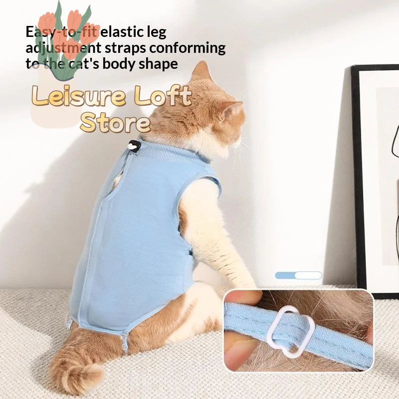 Adjustable Recovery Suit for Cats & Dogs Post-Surgery Anti-Licking Vest Soft Breathable Wound Care Alternative to Cone