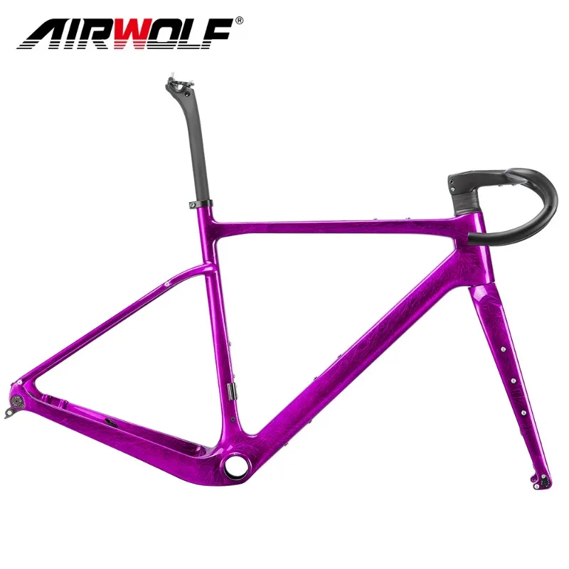 Airwolf T1100 Carbon Road Gravel Frame Disc Brake BB86 700*45c 12*100/12*142 Bicycle Frame Carbon Road Gravel Bicycle Hot Sale