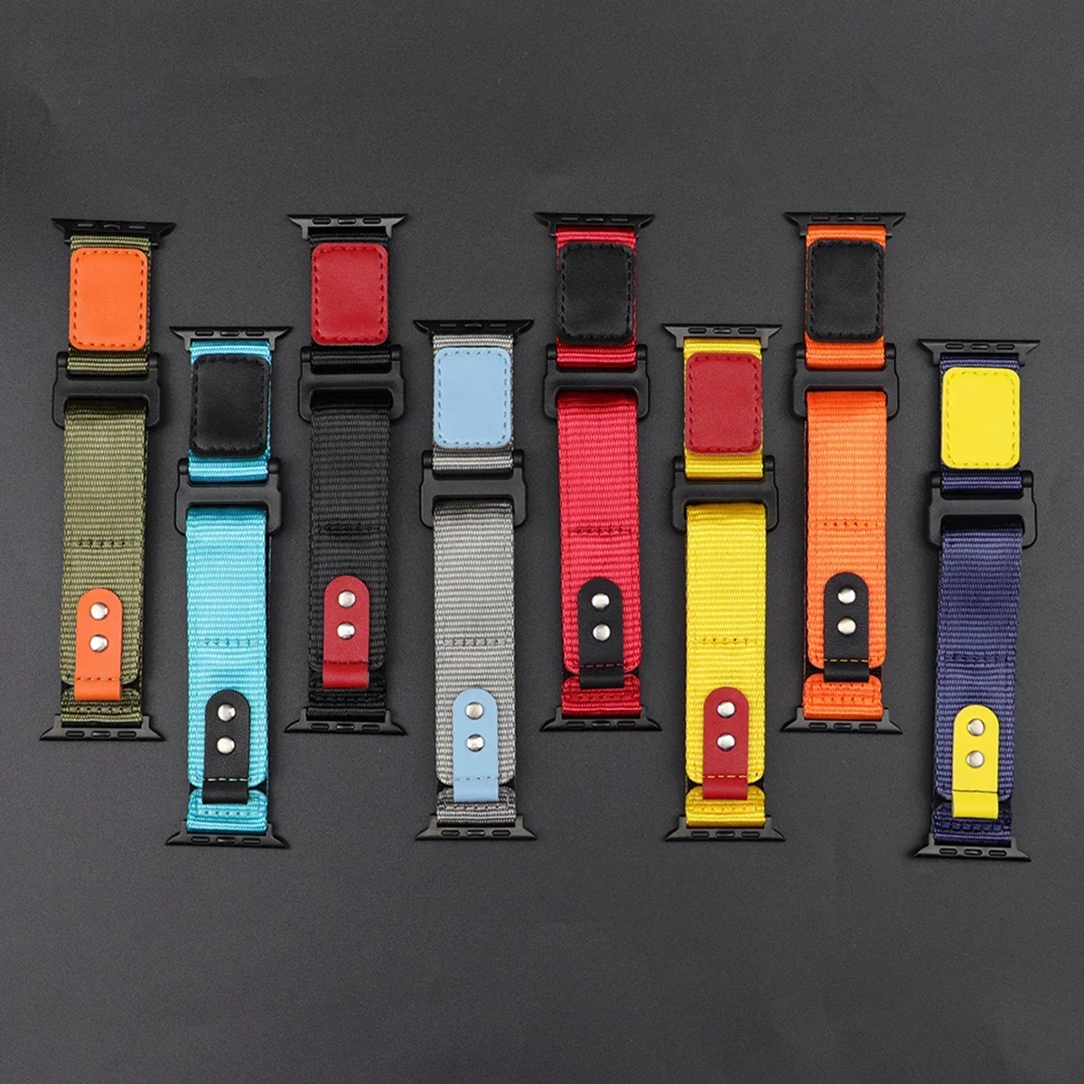 Canvas Sport Strap for Apple Watch Band 49mm 45mm 44mm 42mm Nylon Quick Fit Loop Bracelet for iwatch Series 8 Ultra 7 6 5 4 3 SE