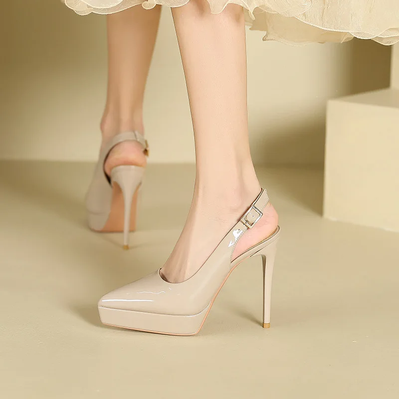 Bag Toe Back Hollow Sandals Women's Summer Pointed Toe Stiletto Heels Sexy Platform Sandals Women view 3