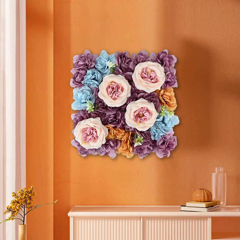 9Pcs Artificial Flower Peony Wall Panels 3D Flower Backdrop For Home Salon Wedding Party Bridal Shower Indoor Outdoor Decoration