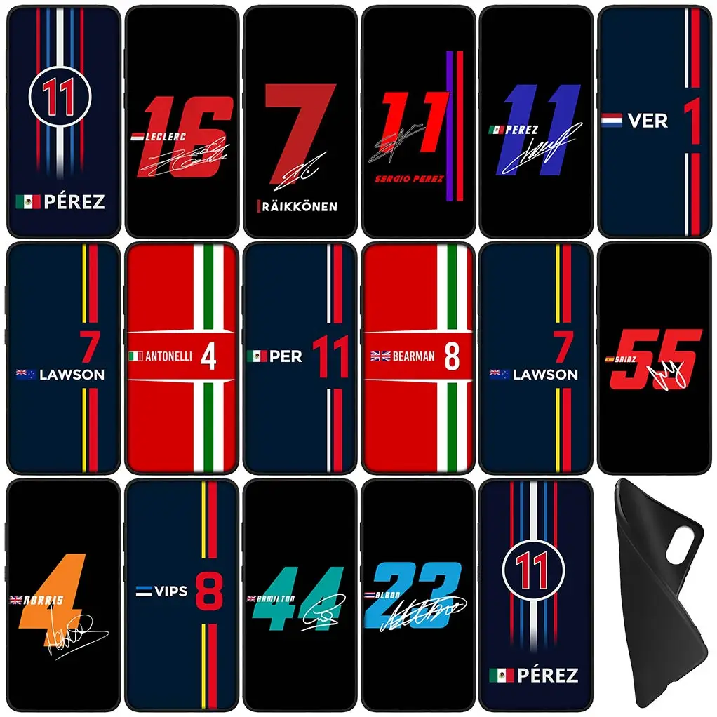 f-Formulas 1 F1s Racing No 11 4 44 16 7 8 55 Cover Phone Case for Xiaomi Redmi Note 13 13C A3 A3X Mi POCO F6 F5 X6 Pro + 5G 4G