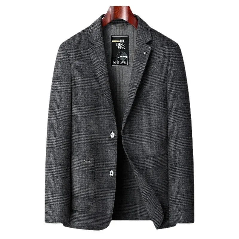 

New Fashion Business Gentleman Handsome British Style Casual Wool Double-sided Slim-fit Korean Wedding Male Jacket Blazer