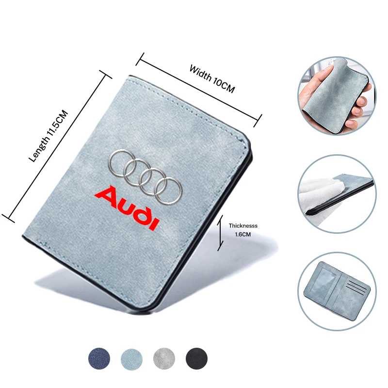 Car Emblems Driver License Cover Credit Card Wallets Holder For Audi A4 B5 B6 B7 B8 A1 A3 A6 A5 A7 A8 Q3 Q5 Q7 TT S3 S6 Q8