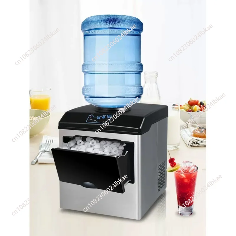 Ice machine 25KG commercial small bullet shaped round ice milk tea shop household multi-functional ice cube making machine aaaaa