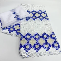 7 yard With Scarf Swiss lace fabric  latest Dry lace embroidery African 100% cotton fabrics Swiss voile lace Dubai style 3L12082