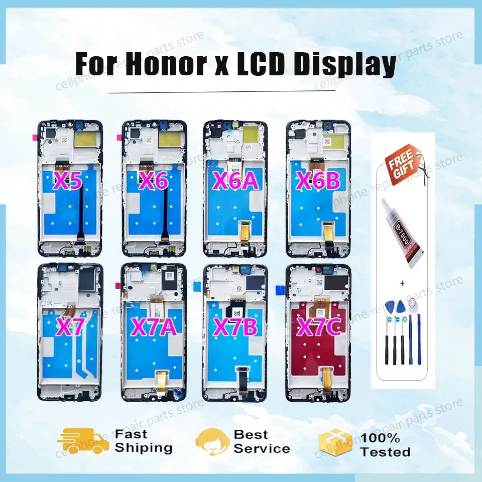 

Для Huawei Honor X6 X7 X7a Экран в сборе с рамкой X5 X6a X6b X7B X7c Экран ЖК-экран Внутренний и внешний экран
