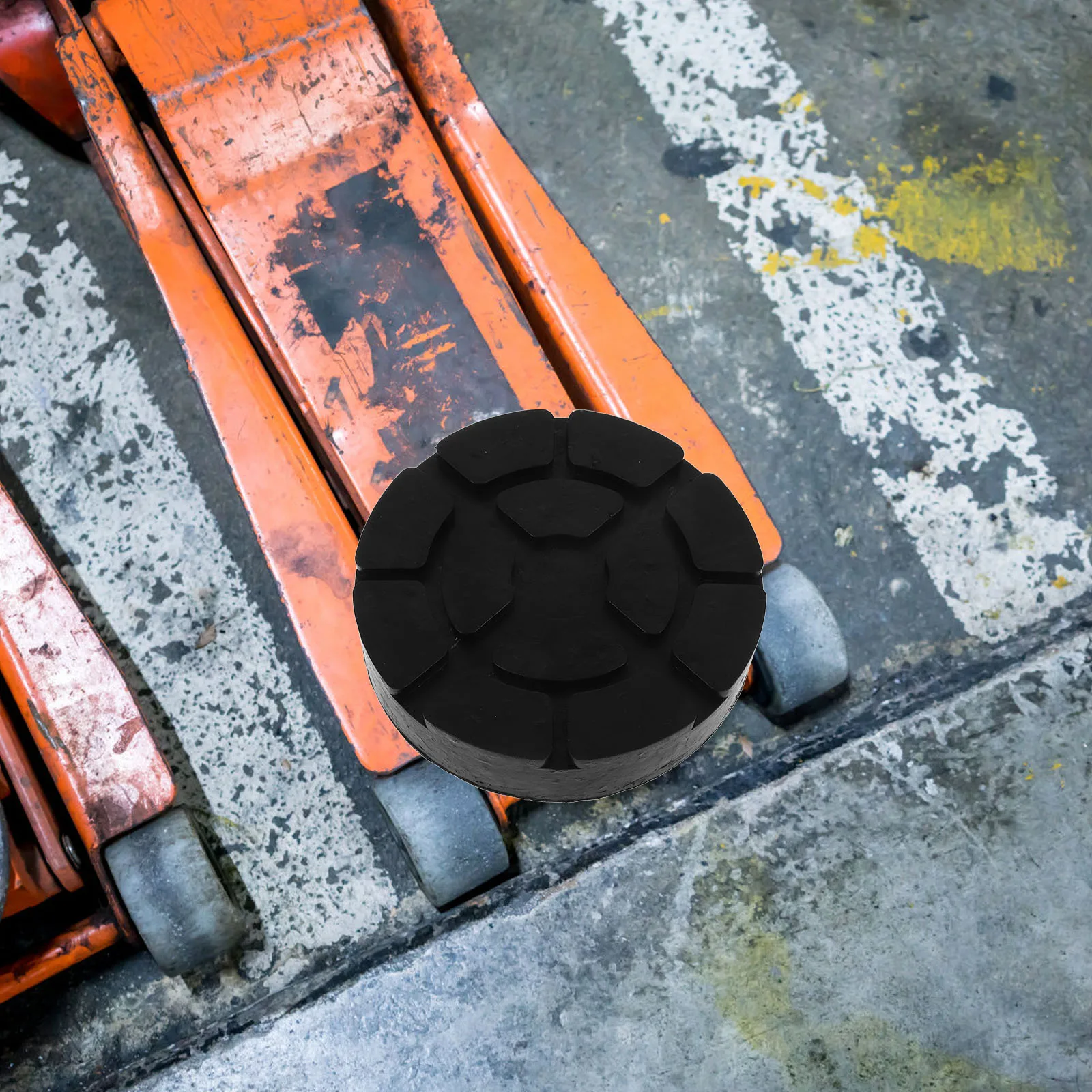 

4pcs Lift Rubber Pad Automotive Jack Adapter Durable Slotted Design Stable Support Safe Usage Floor Jack Disk Pads Rubber Mats