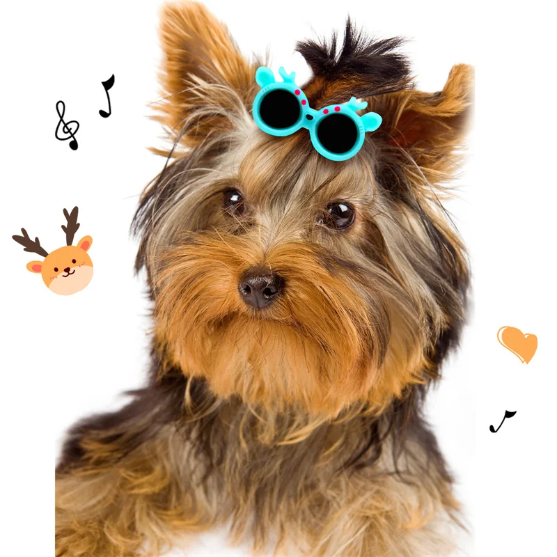 Dog Hair Clips Sunglass Hairpins Hair Barrette Animal Shape Pet Hair Clips for Puppy Bows Dog Grooming Accessories