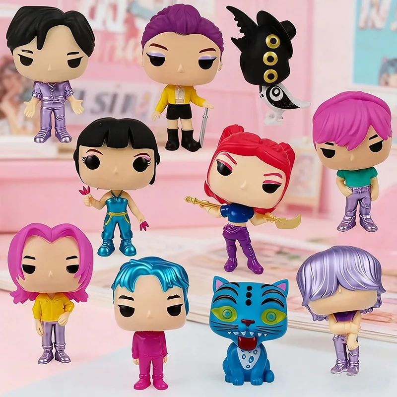 10 Stile Kpop Demon Hunters Anime Figure Giocattoli Carino PVC Giunti mobili Action Figure Modello Bambole Decorazione di compleanno per bambini Giocattolo Regalo