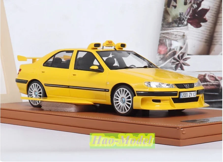 VEHICLE Art 1:18 For Peugeot 406 TAXI Resin Diecast Car Model Toys Boys Birthday Gifts Hobby Display Collection Ornaments Yellow