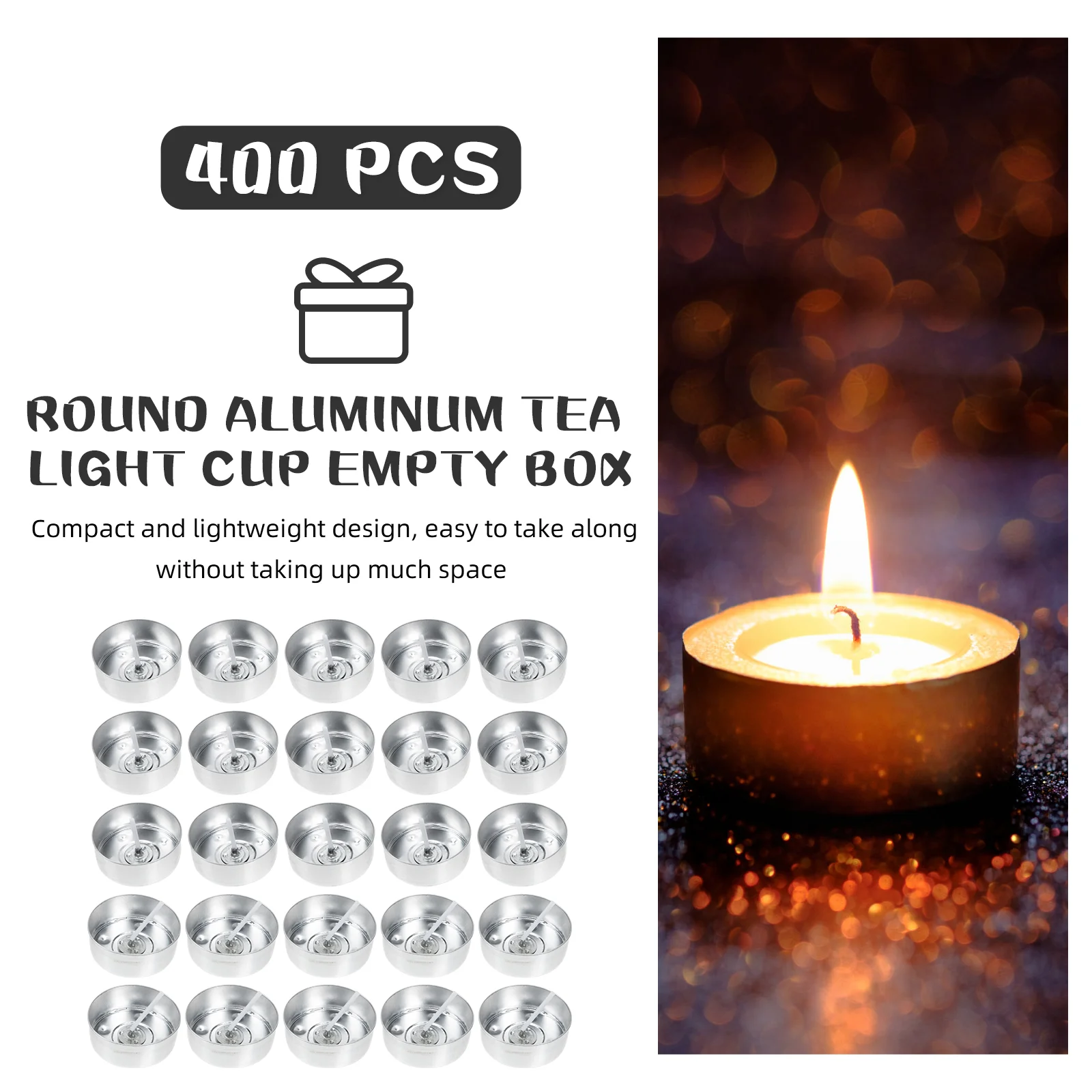 200 Sets Container Cup Molds for Making Professional Candlewicks Scented Aluminum DIY with