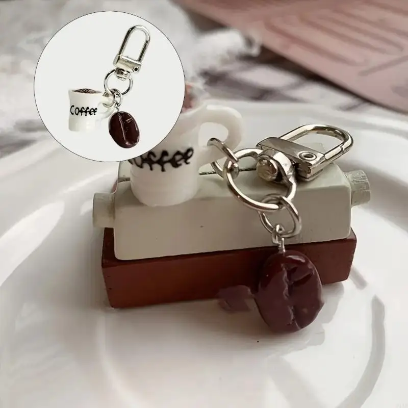 91AF Charm Resin Coffee Mug Keyring Creative Functional Accessory For Gift Giving