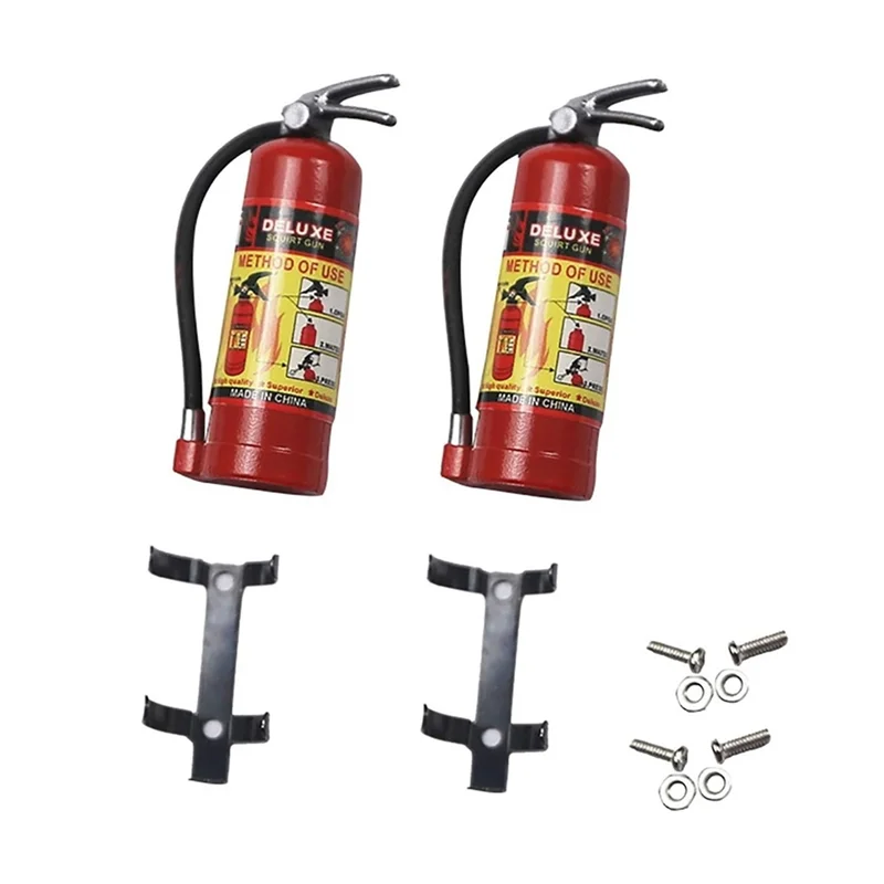 2Pcs Simulation Mini Fire Extinguisher for 1/10 RC Crawler Car Axial SCX10 Traxxas TRX4 RC4WD D90 Decoration Parts,Red