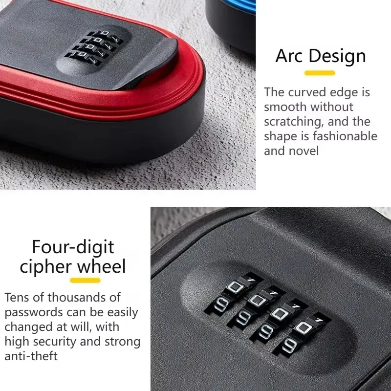 Portable Strong Magnetic Password Key Box All Plastic Password Lock Magnet Box Outdoor Home Security Storage Password Box