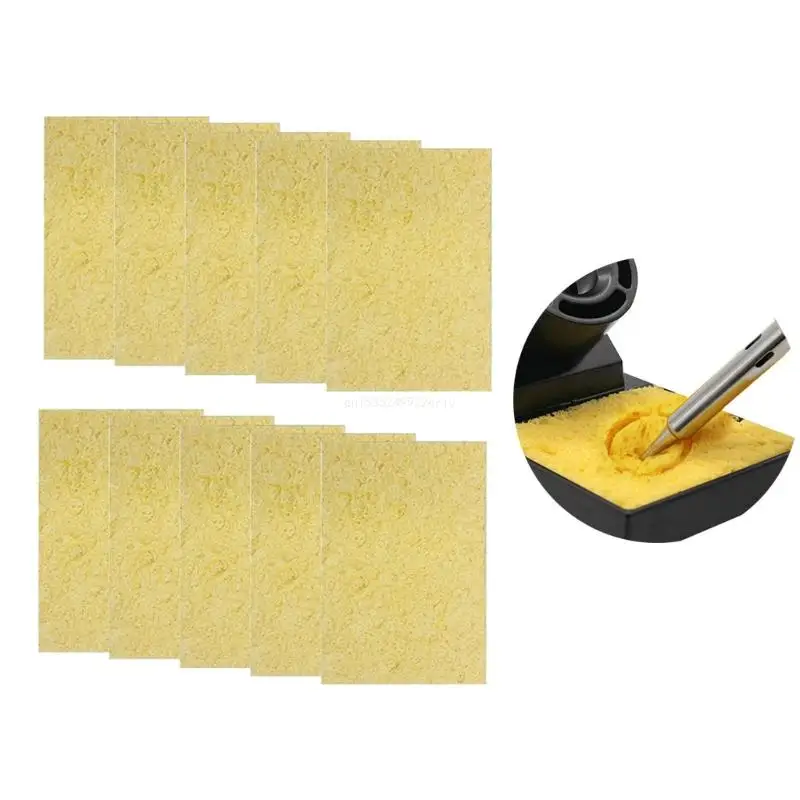 Pack of 10pcs Soldering Iron Cleaning Sponge Square Sponge High Temperature Sponge Welding Platform Clean Pads