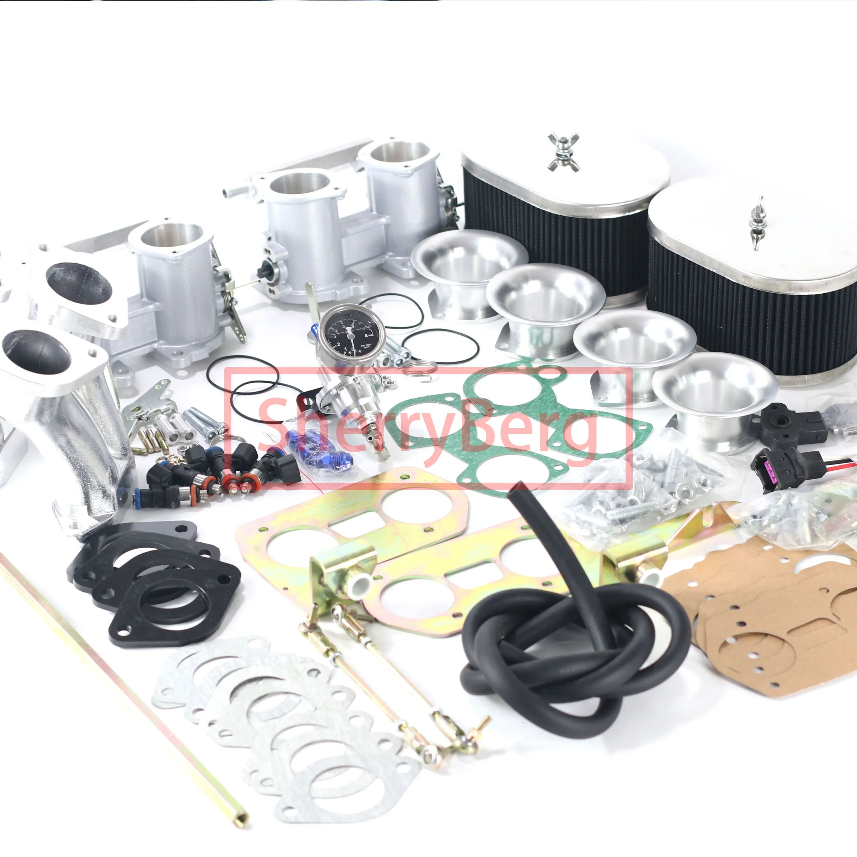 SherryBerg Dual 40mm IDF 40idf Throttle Body Horns TPS + Air Filter Type 1 & 2 & 4 For VW BUG Beetle Weber Delloroto EMPI KIT