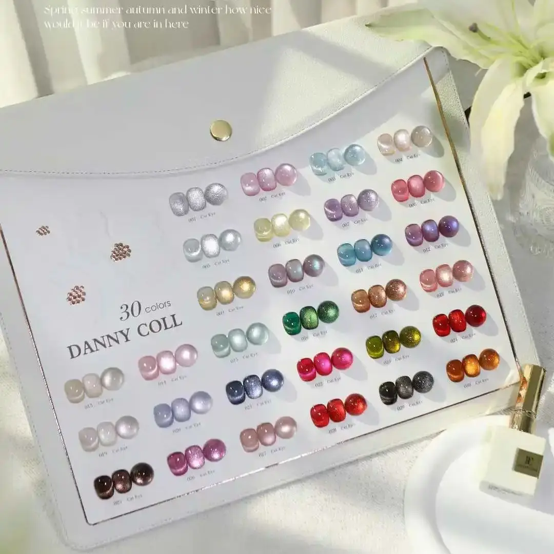 Dannycoll IHigh End 30pcs*15ml Cat Eye Gel Polilsh Collection With Color Card Nude Pink Magnet Gel Soak Off UV LED Nail Gel Set