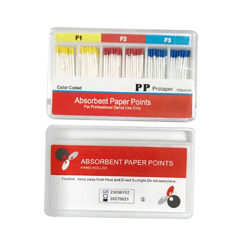 AG-Puntos de papel absorbentes dentales, puntas de papel absorbentes de humedad, cónico 0,02, 0,04, 0,06, F1, F2, F3, consumibles para clínicas