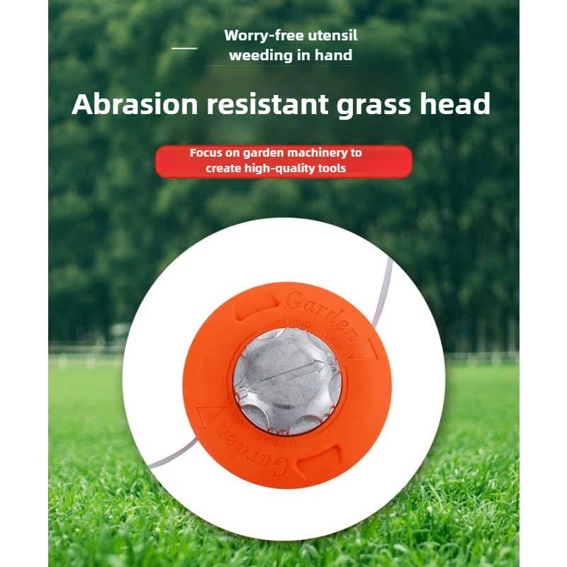 Aluminum Cover Weed Trimmer Head-Euro Code Lawn Mower Accessory Thickened Plastic Auto-Load StringReplacementNoDisassemblyNeeded