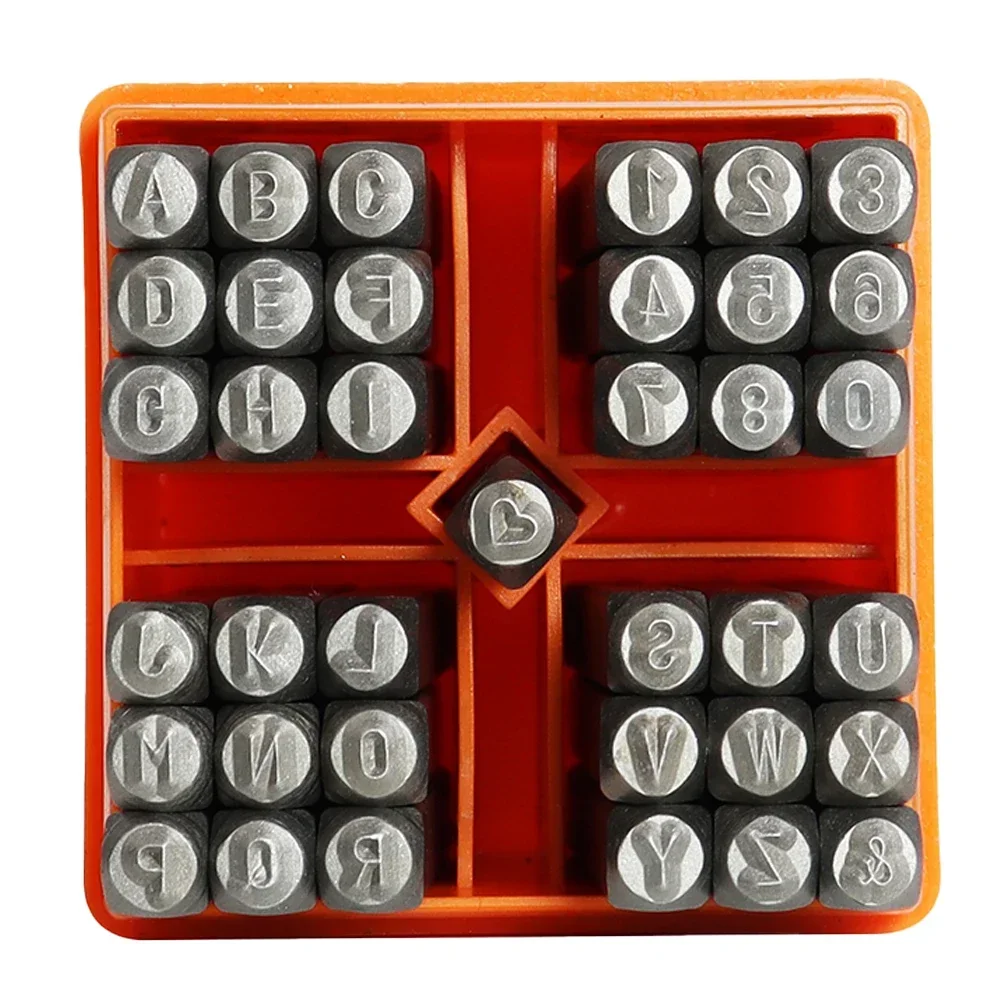 37Pcs Letter Number Stamps Punch Set 3mm  Leather Craft Stamping For Jewelry DIY Metal Leather Craft Stamp Tool Kit