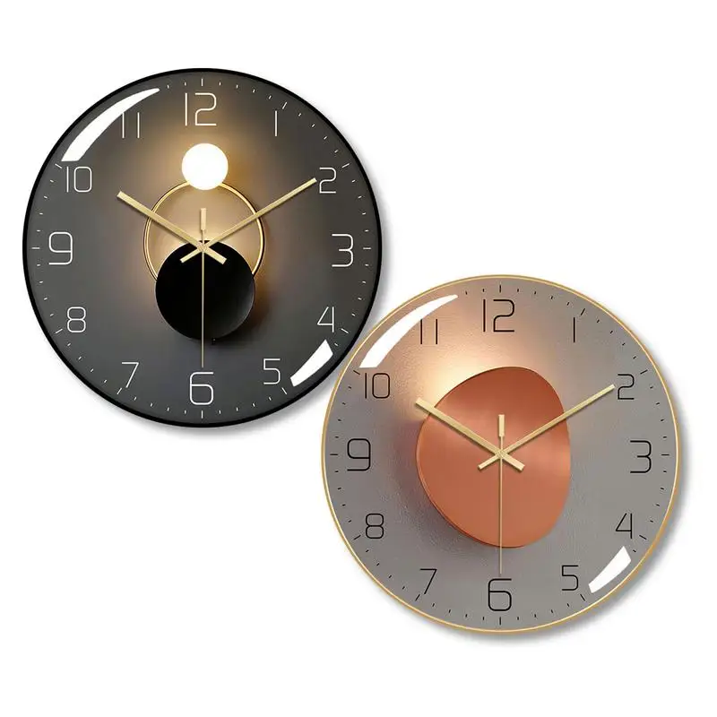 

Silent Round Wall Clock Fashion Quartz Battery Operated Nordics Clock Non-Ticking Decorative Clock For Bedrooms School Classroom