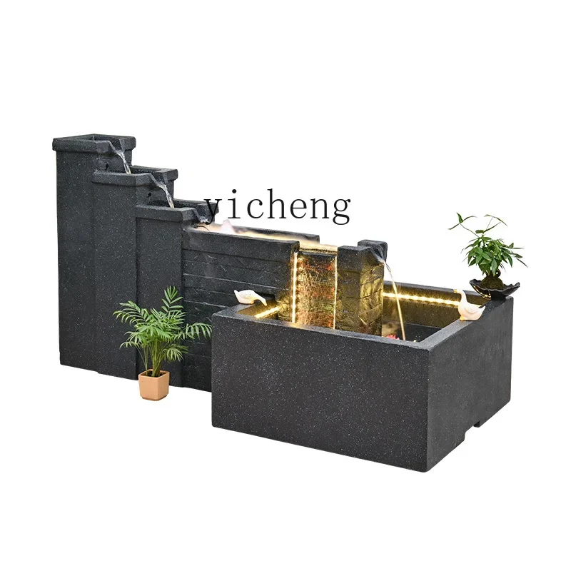 

European flow ornaments living room floor creative ball courtyard fountain decoration home decor