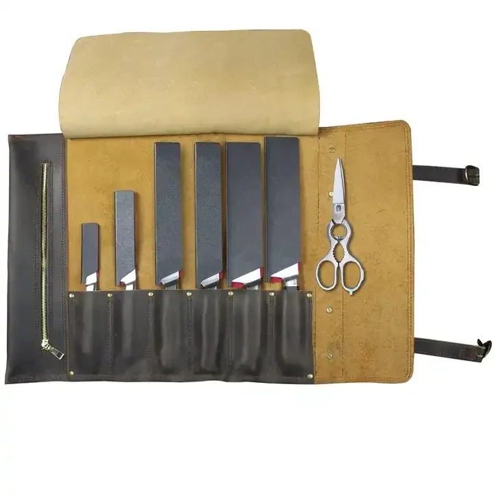 hot selling asiakey cooking tools heavy duty waxed canvas chefs knife roll bag with waterproof