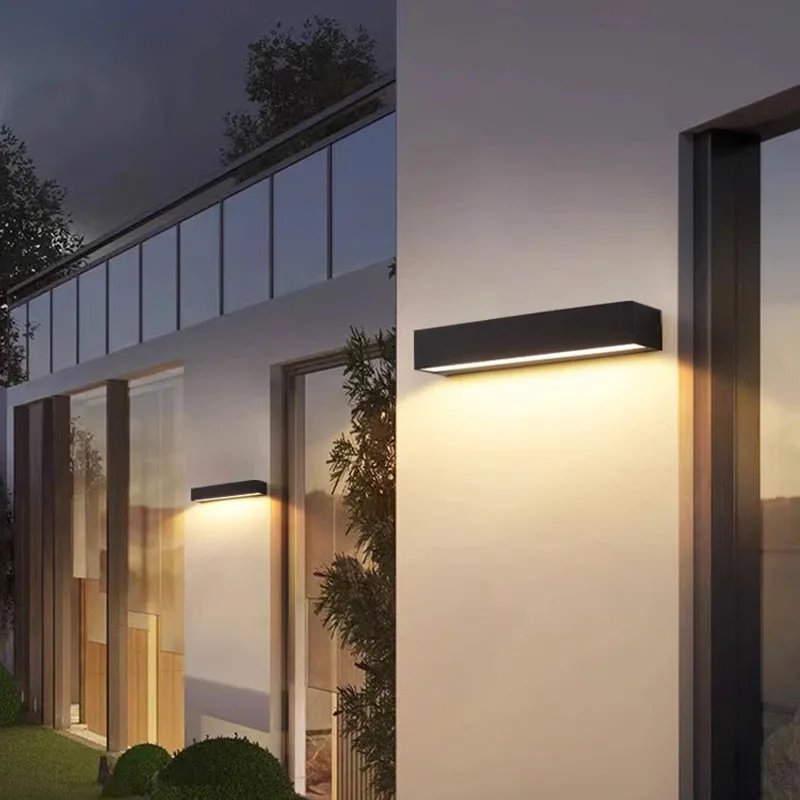 LED في الهواء الطلق الجدار الخفيفة IP65 الألومنيوم تجهيزات الإضاءة مقاوم للماء لشرفة الشرفة ساحة حديقة بوابة مصابيح إضاءة ديكوريّة المنزل