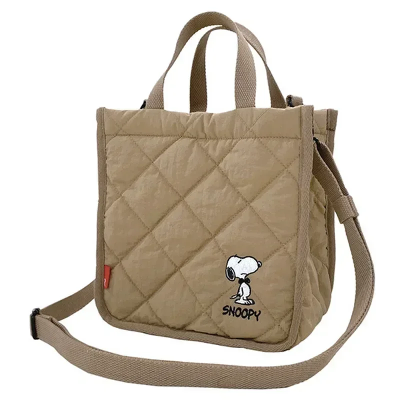 new Snoopy lingerie shoulder bag embroidered large-capacity messenger bag fashionable all-match plaid handbag