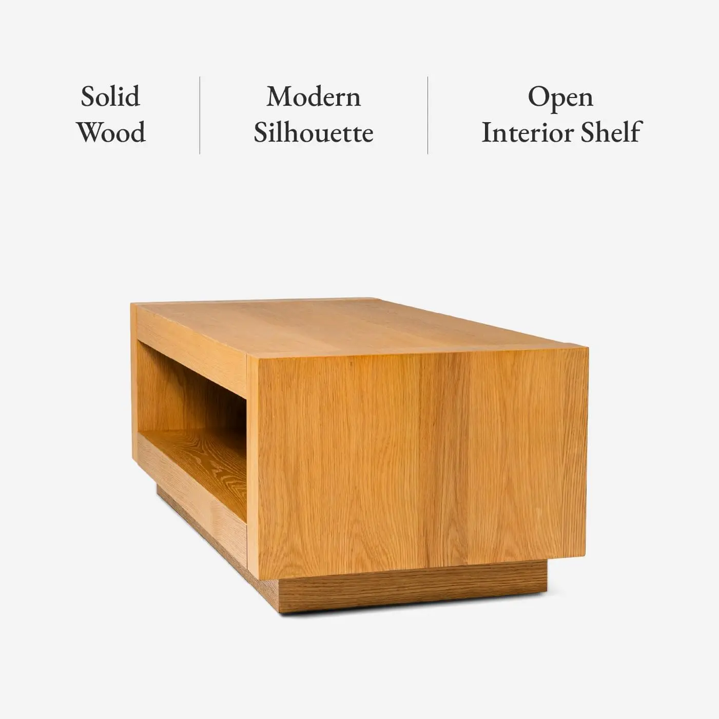 طاولة القهوة - طاولة مستطيلة مقاس 18 بوصة مع مساحة تخزين - خشب متين طبيعي - مثالية لغرفة المعيشة والصالة