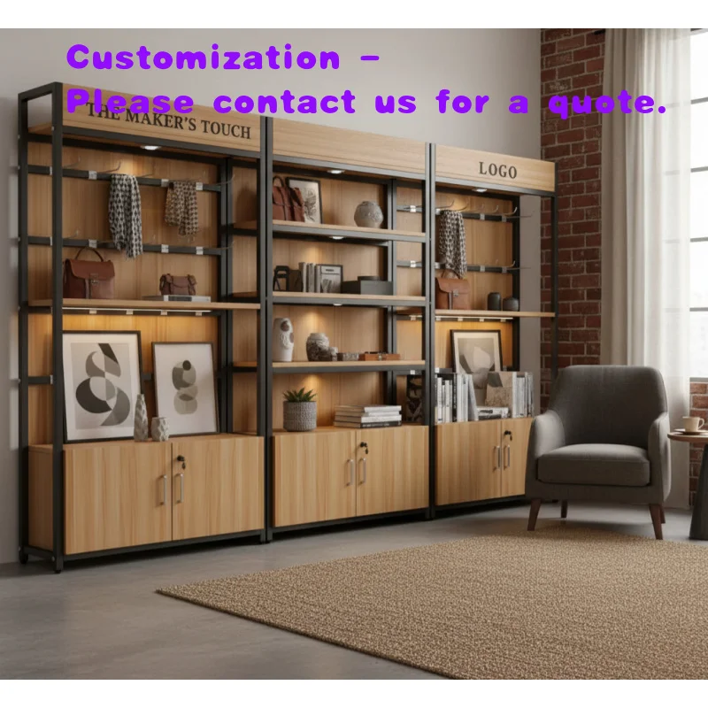 

custom.Supermarket Wooden & Metallic Retail Shelving Display Cabinets Convenience Store Rack Shelves Retail Shop Furniture