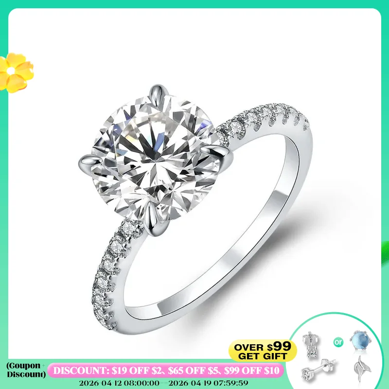 

Новинка 2023, фирменное кольцо ATTAGEMS из желтого золота 18 К, 14 к, 10 к, Муассанит с круглой огранкой карат, кольцо для женщин, подарок на день рождения, свадьбу