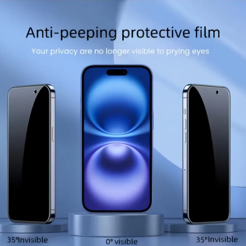 2 قطعة الخصوصية الزجاج المقسى آيفون 14 15 16 17 برو ماكس مكافحة التجسس الهاتف الزجاج آيفون 13 12 Mini 11 Pro XR XS 7 8 الزجاج