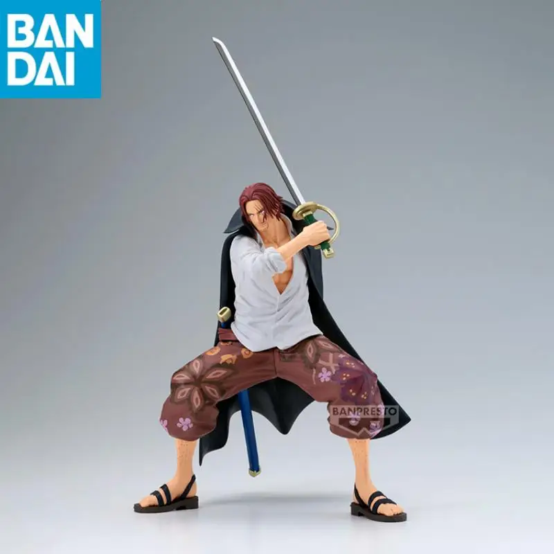 

In Stock Original Bandai Namco Banpresto One Piece Red Hair Shanks Grandista Pvc Desktop Ornament Anime Figure Model Toy Gift