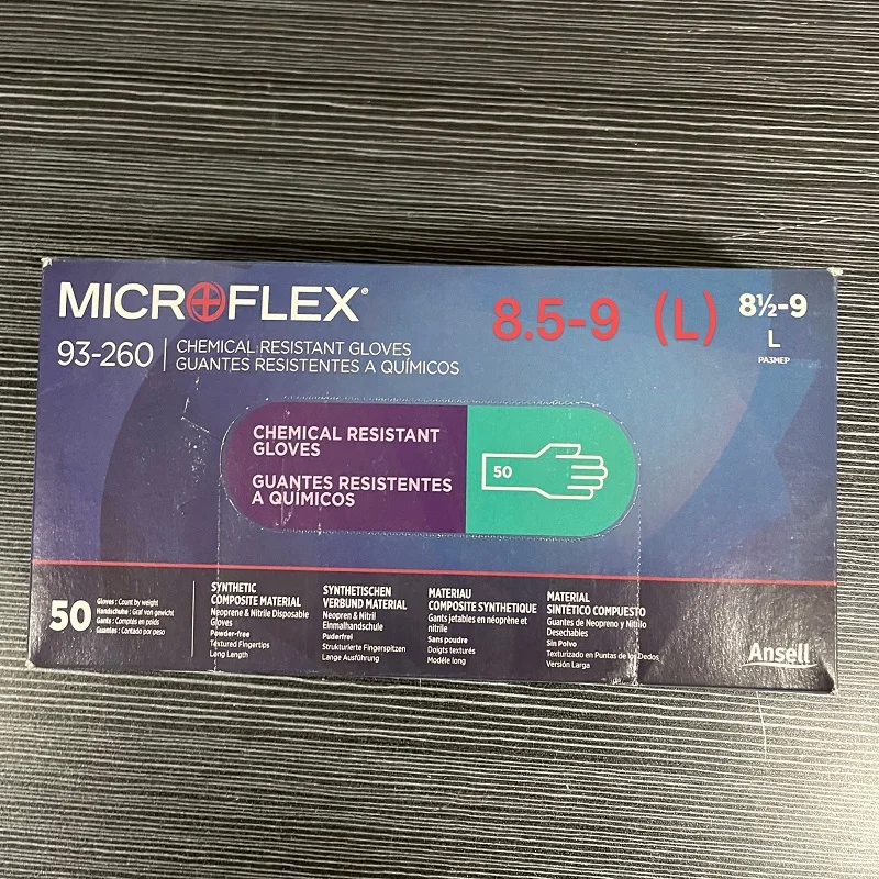 Ansell MICROFLEX93-260 (25 paia) Guanto per prodotto composito sintetico verde Prevenire l\'allergia Lattice (Tipo I) Elettricità antistatica